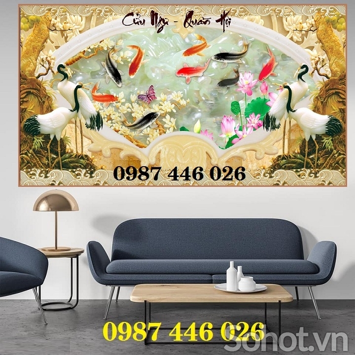 Tranh gạch men chim hạc, tranh tường HP08822
