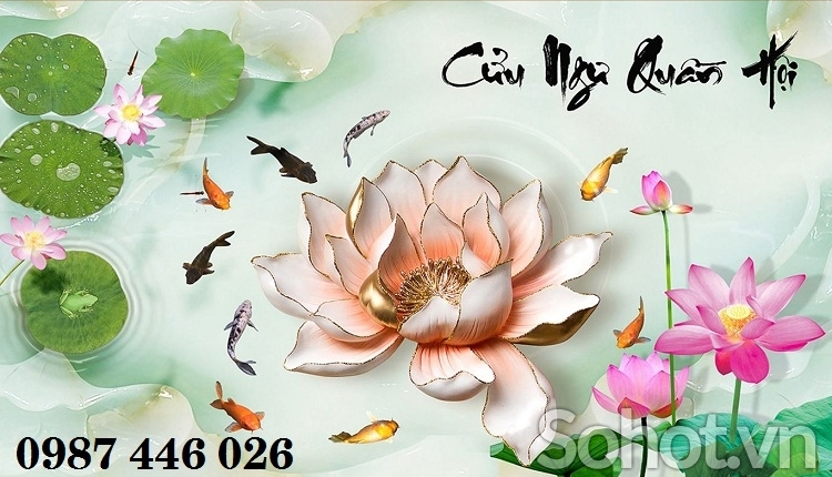 Tranh gạch men hoa sen HP97232