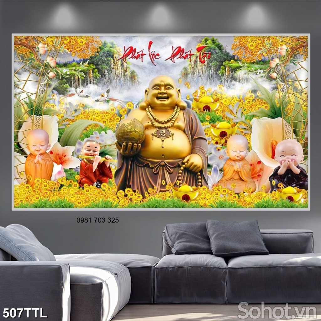 Gạch tranh 3D- tranh phật di lặc