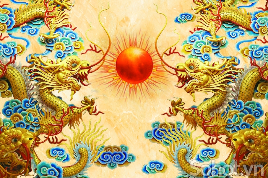 Tranh rồng 3d - tranh gạch 3d rồng - 876CN
