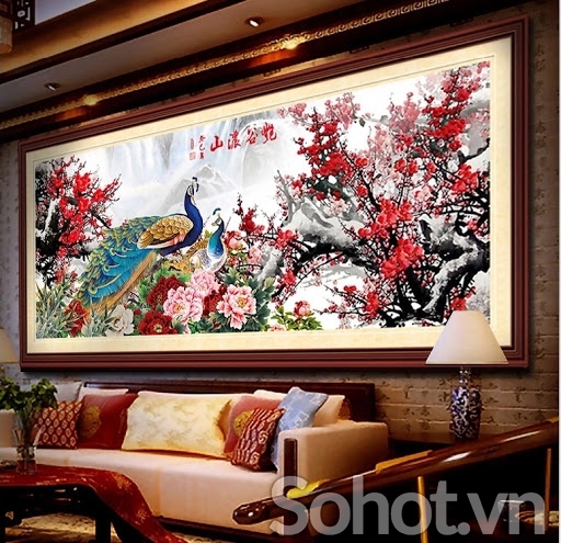 Tranh gạch 3d cành đào - SXVC65