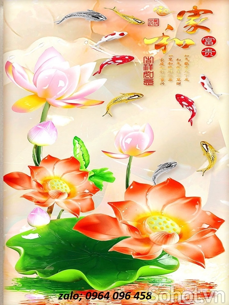 Tranh cá chép hoa sen: Bộ tranh đẹp mắt với chủ đề cá chép và hoa sen mang đến sự may mắn và thịnh vượng cho gia đình bạn. Với những mảng màu sắc tinh tế, bộ tranh sẽ trở thành điểm nhấn cho không gian sống của mỗi gia đình.