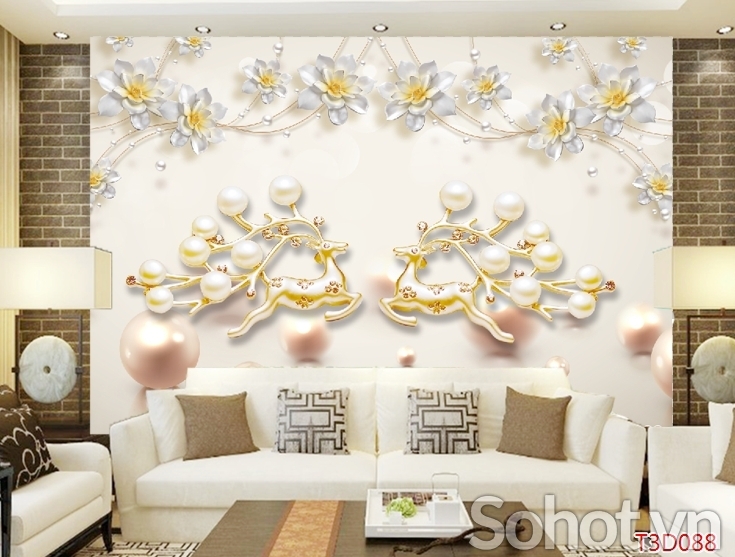 Tranh gạch 3d phòng khách - JCXBB64