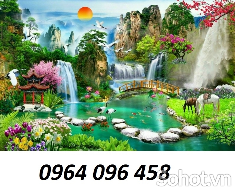 Tranh gạch ốp tường 3d phong cảnh thiên nhiên - 8009VB