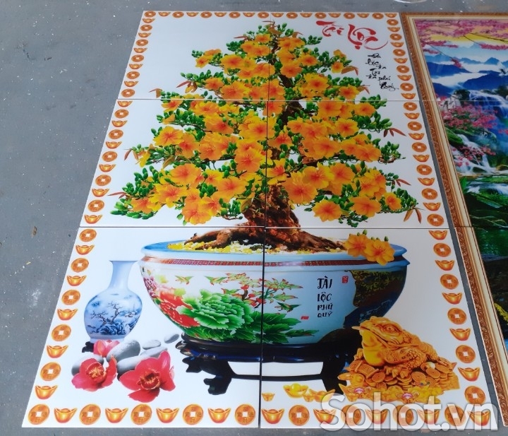 Tranh gạch 3d hoa mai - gạch tranh 3d hoa mai - VXCV54
