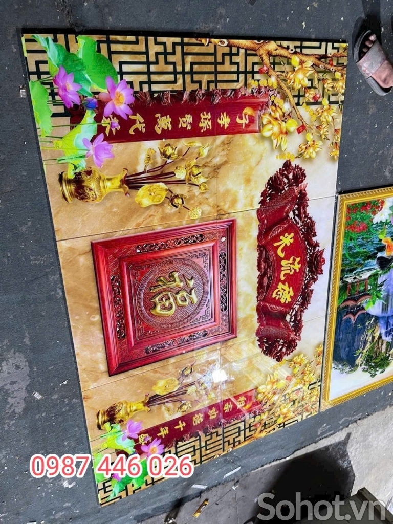 Tranh ban thờ, gạch tranh ốp tường phòng thờ