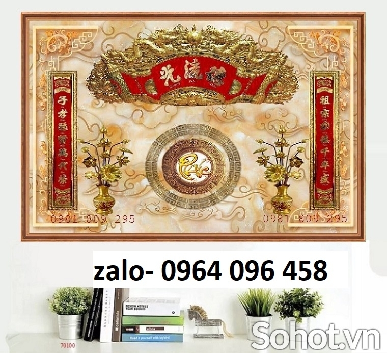 Tranh gạch 3d ốp tường phòng thờ - SXV73
