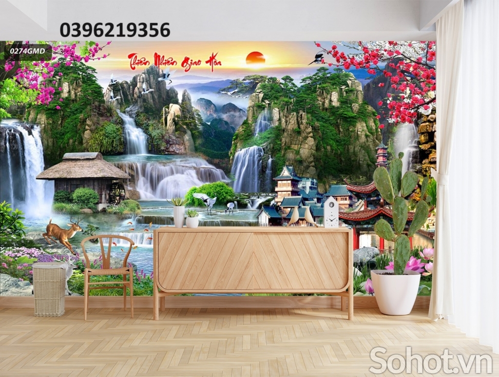 Tranh gạch sơn thủy trang trí