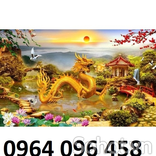 Tranh gạch 3d rồng bay - 966CP