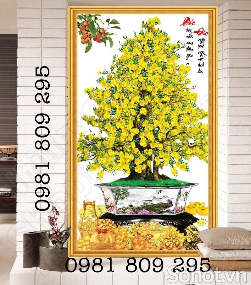 gạch 3d hoa đào , hoa mai