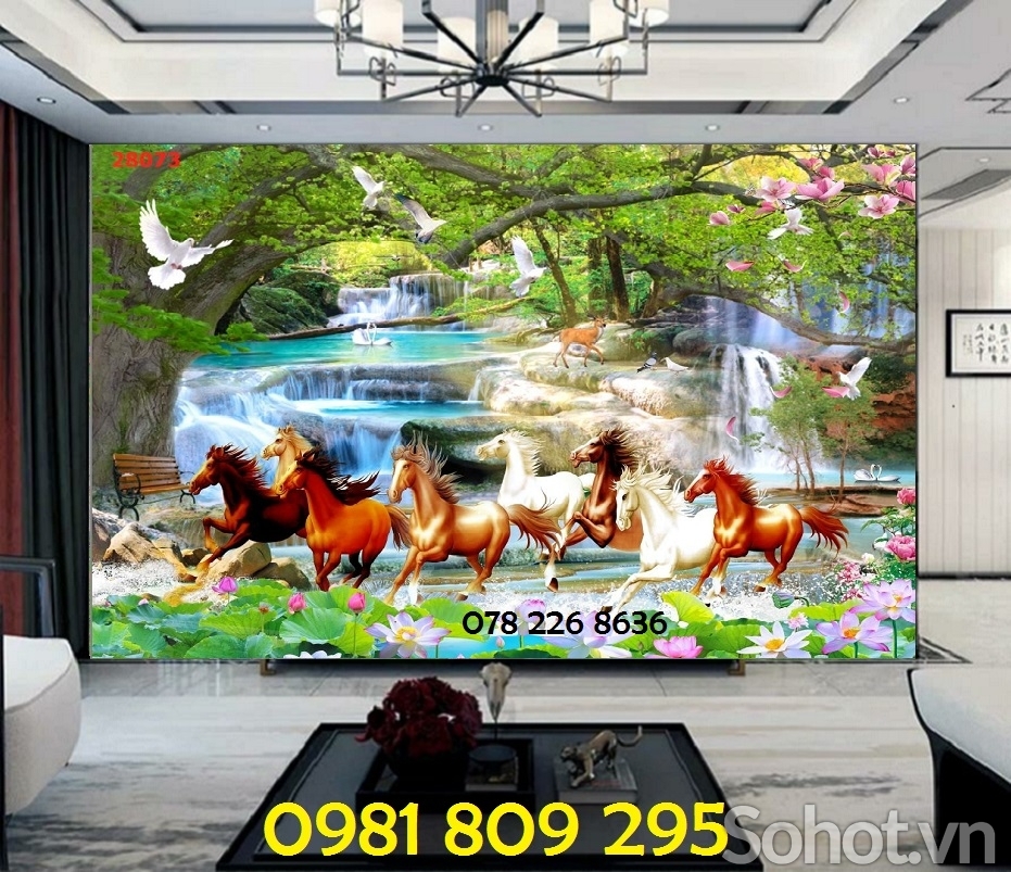 tranh 3d mã đáo thành công - gạch tranh 3d ngựa