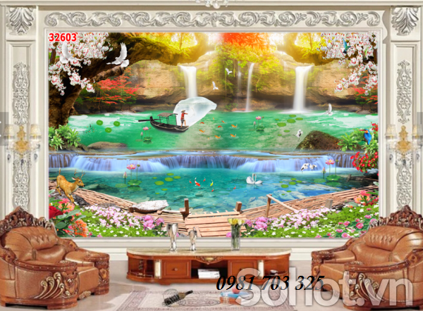 Tranh gạch 3D phòng khách