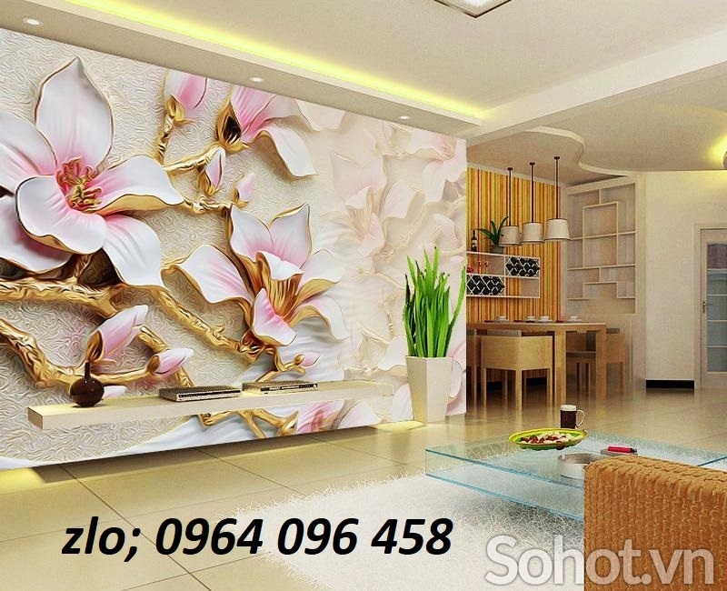 gạch tranh 3d hoa ngọc trang trí - SKVC4