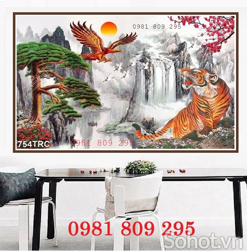 Tranh gạch 3d hổ phong thủy HP96852