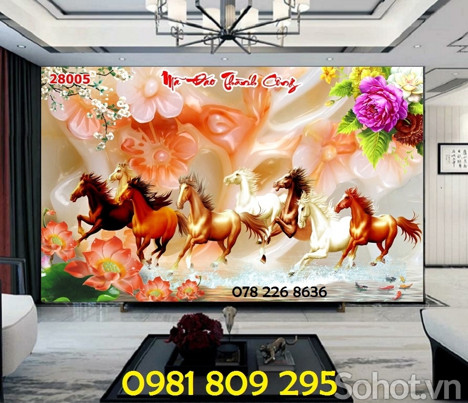 Tranh ngựa , gạch tranh 3d