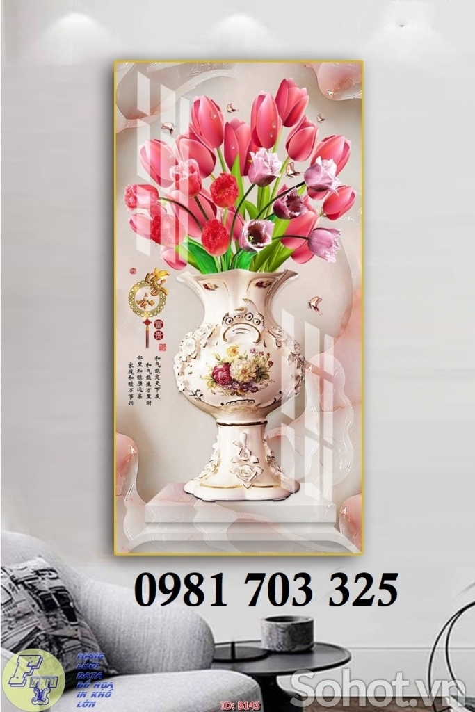 Tranh bình hoa, gạch tranh 3D
