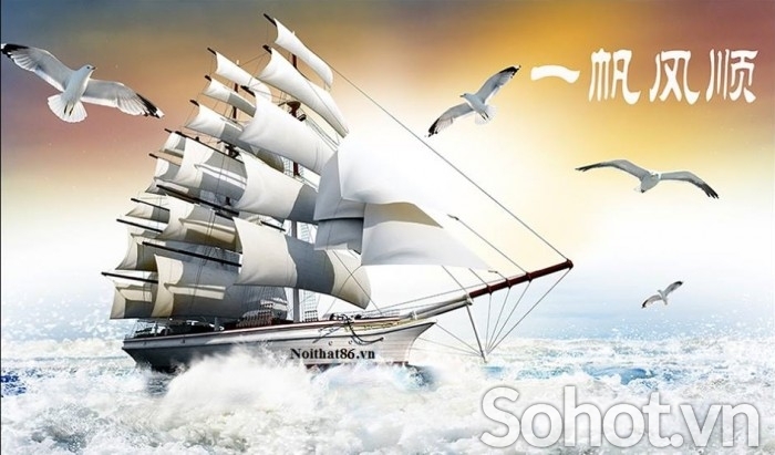 Tranh gạch 3d thuận buồm xuôi gió - MXVC43