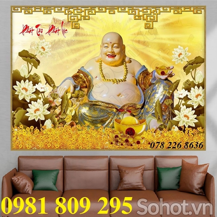 Mẫu tranh thàn tài đẹp - gạch tranh 3d Phật