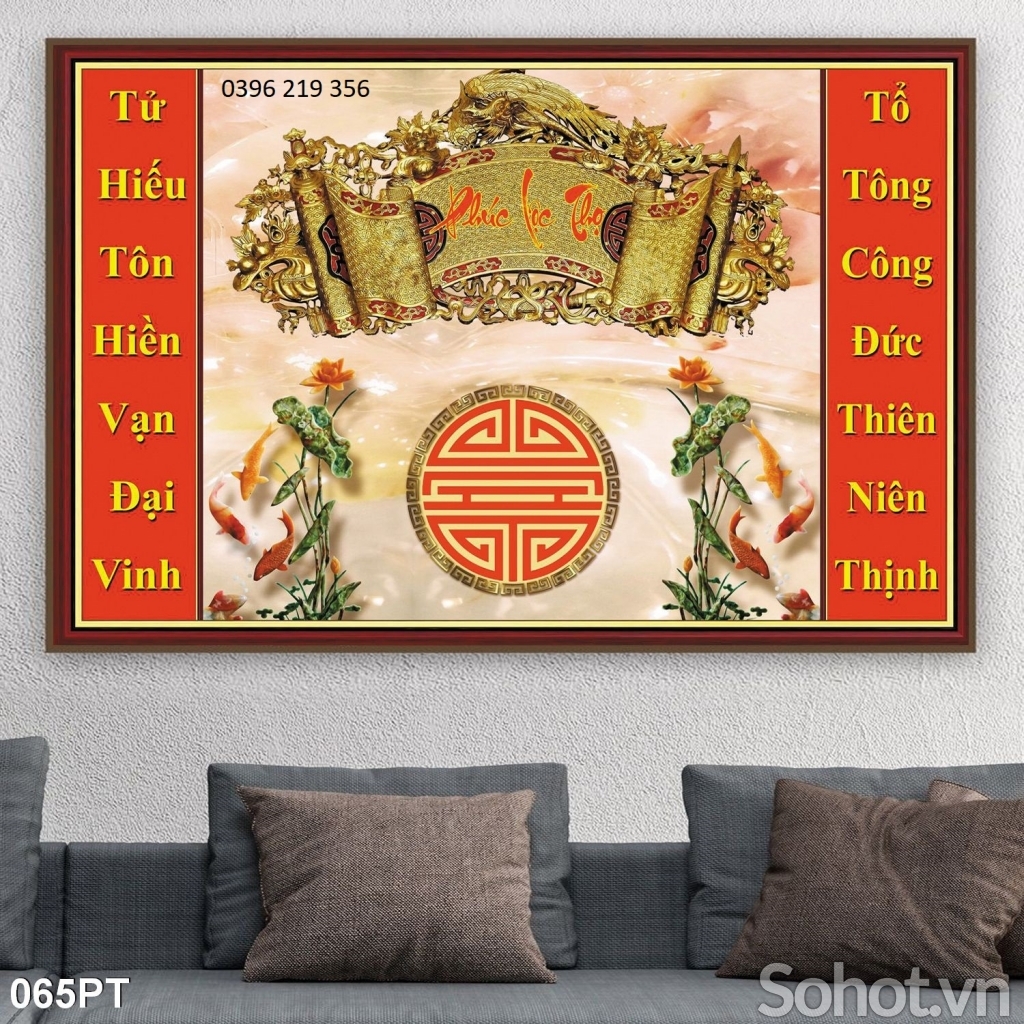 Tranh gạch men 3d phong thủy Phòng Thờ