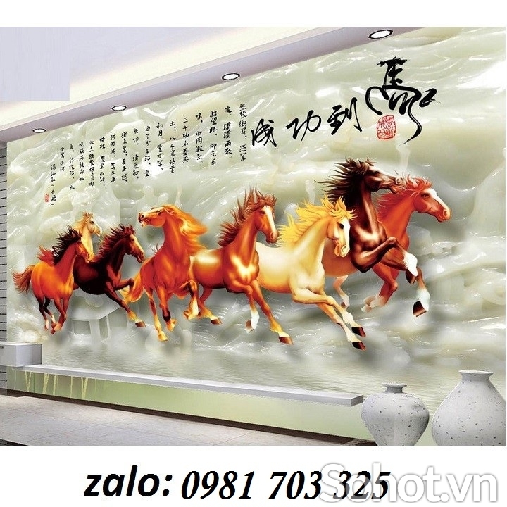 Gạch tranh 3D- tranh bát mã