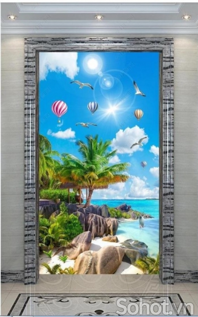 Tranh gạch 3d ốp tường phong cảnh khổ đứng - BCVV5