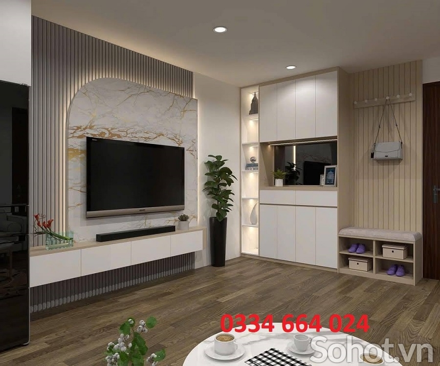 Tấm ốp tường than tre đẹp phòng khách