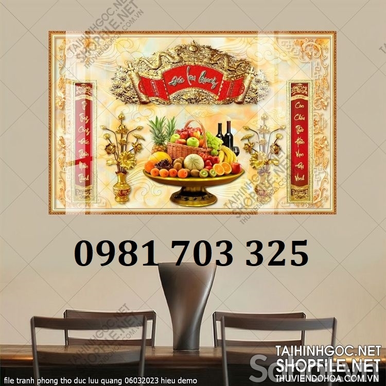Tranh gạch 3D ốp nhà mồ, tranh phòng thờ