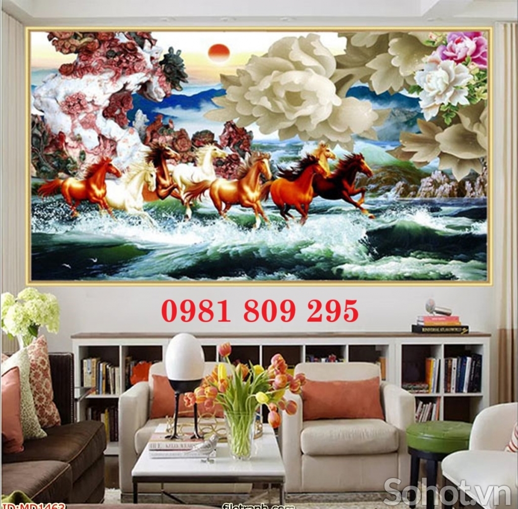 Gạch 3d , tranh gạch ngựa cao cấp HN992