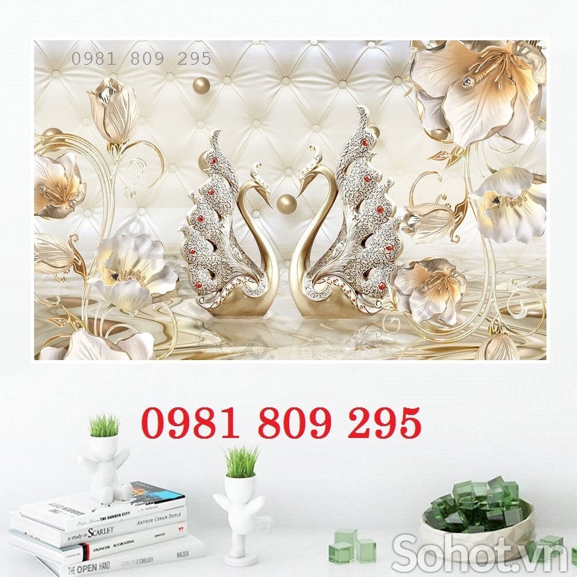 Gạch trang trí 3d hoa ngọc