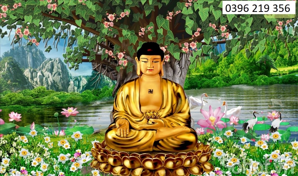 Tranh gạch men 3D Bồ Đề phong thủy