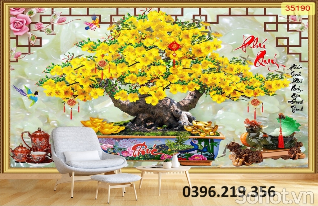 Gạch tài lộc 3D đẹp