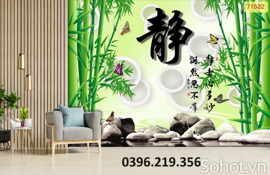 Gạch tranh tre trúc 3D trang trí đẹp