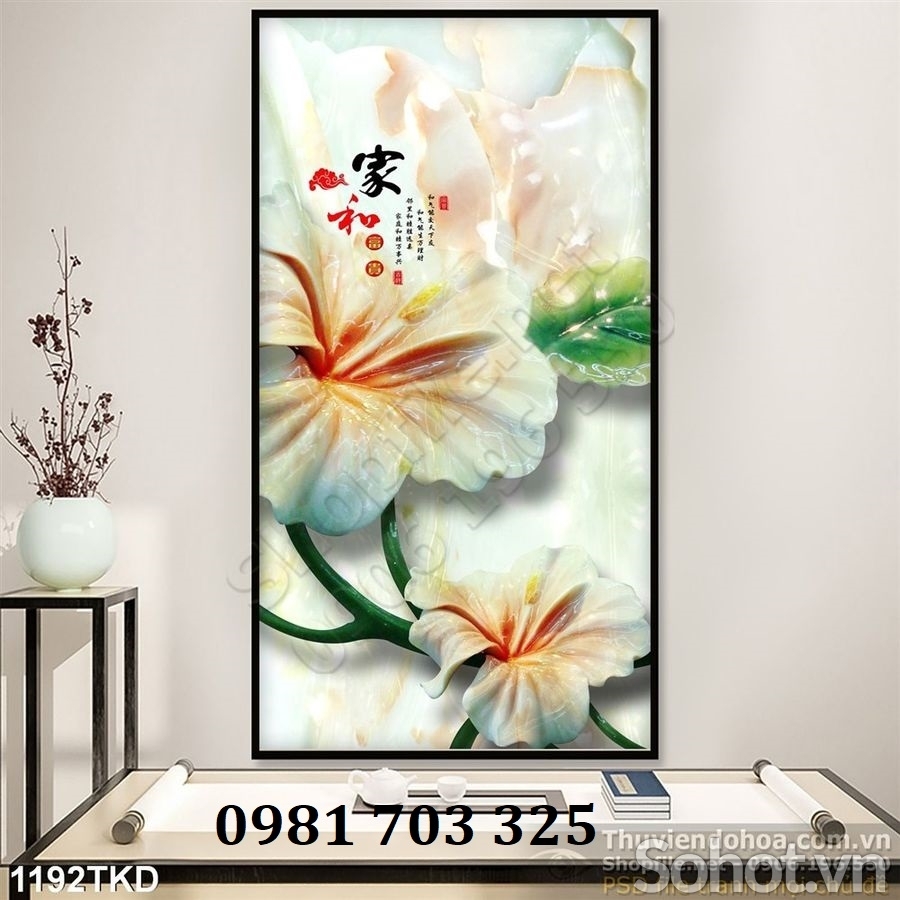 Gạch tranh 3d khổ đứng đẹp trang trí tường