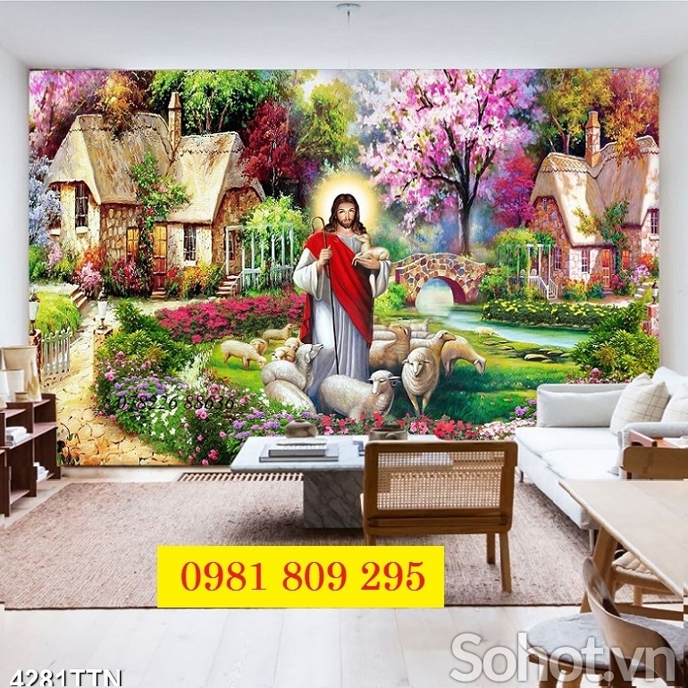 Tranh 3d công giáo , gạch tranh chú chăn chiên