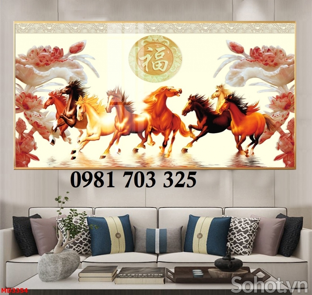 Tranh gạch men 3D mã đáo thành công