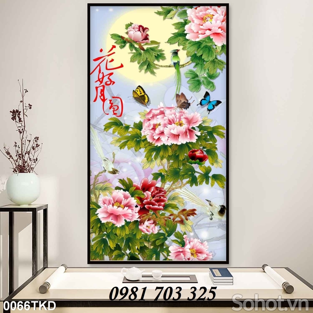 tranh khổ đứng, tranh gạch men ốp tường 3D