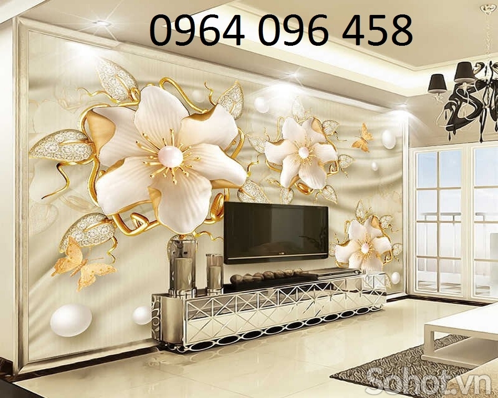 Tranh gạch 3d hoa sứ ngọc - 60CBB