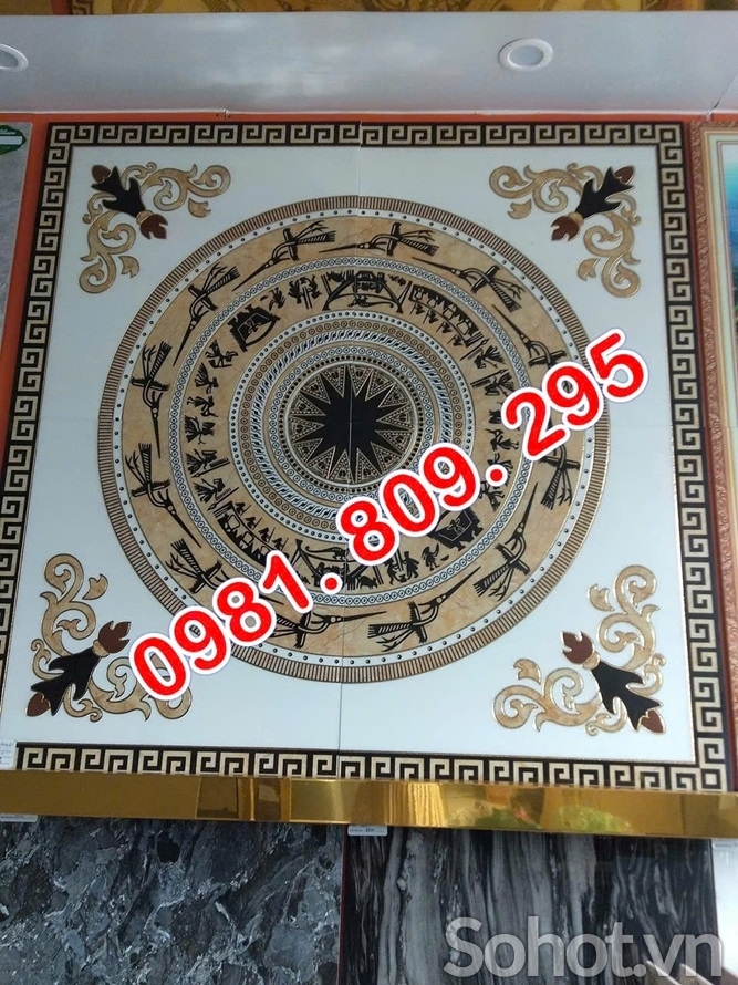 Gạch thảm trống đồng vuông . lát hiên , sảnh