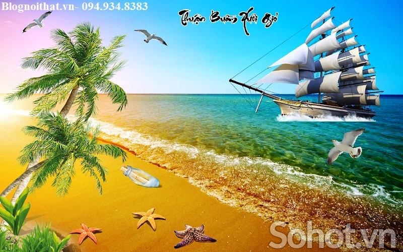 Tranh gạch thuận buồm xuôi gió 3d - 5888CB