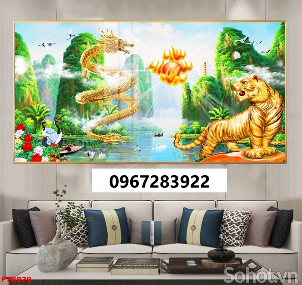 Tranh gạch đẹp rồng phượng cao cấp