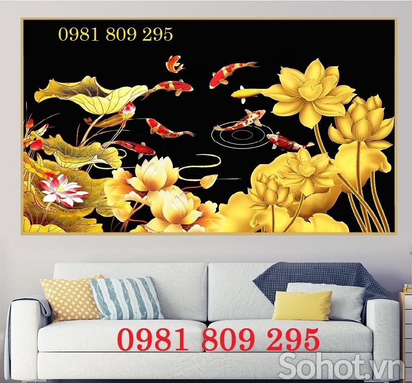 Gạch tranh 3d cá chép cao cấp