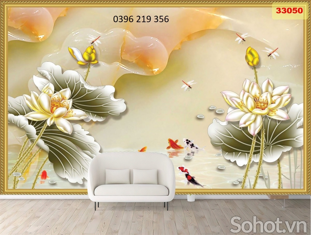 Tranh gạch 3d trang trí phòng khách- Tranh Cá