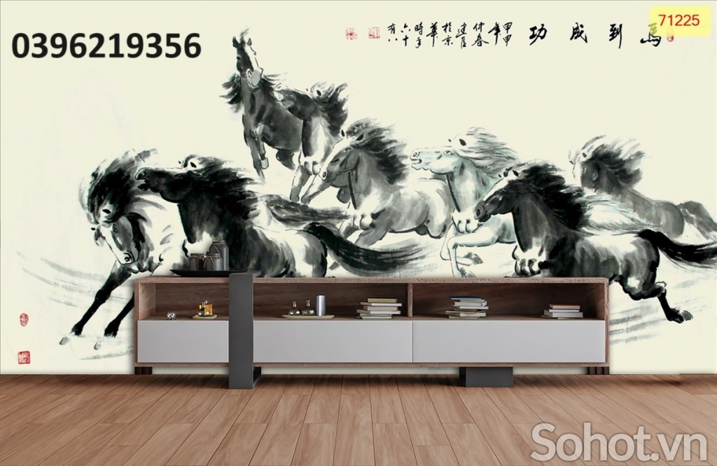 Tranh gạch đẹp 3D mã đáo trang trí