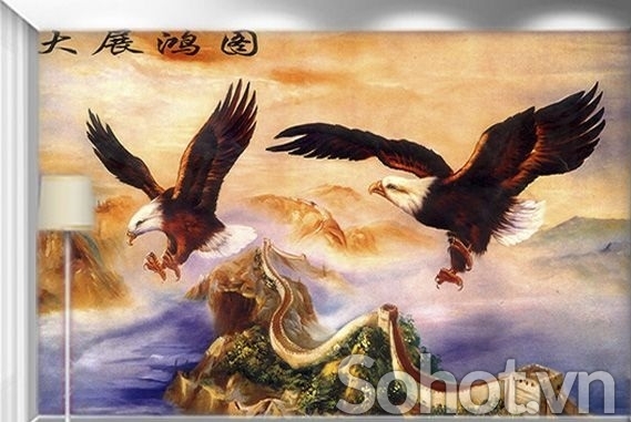 Tranh gạch 3d phong thủy phòng khách - 042XPP