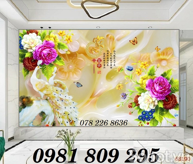 Tranh gạch trang trí phòng khách