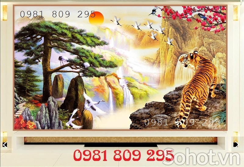 Tranh gạch 3d hổ - tranh con hổ - tranh gạch men HG8