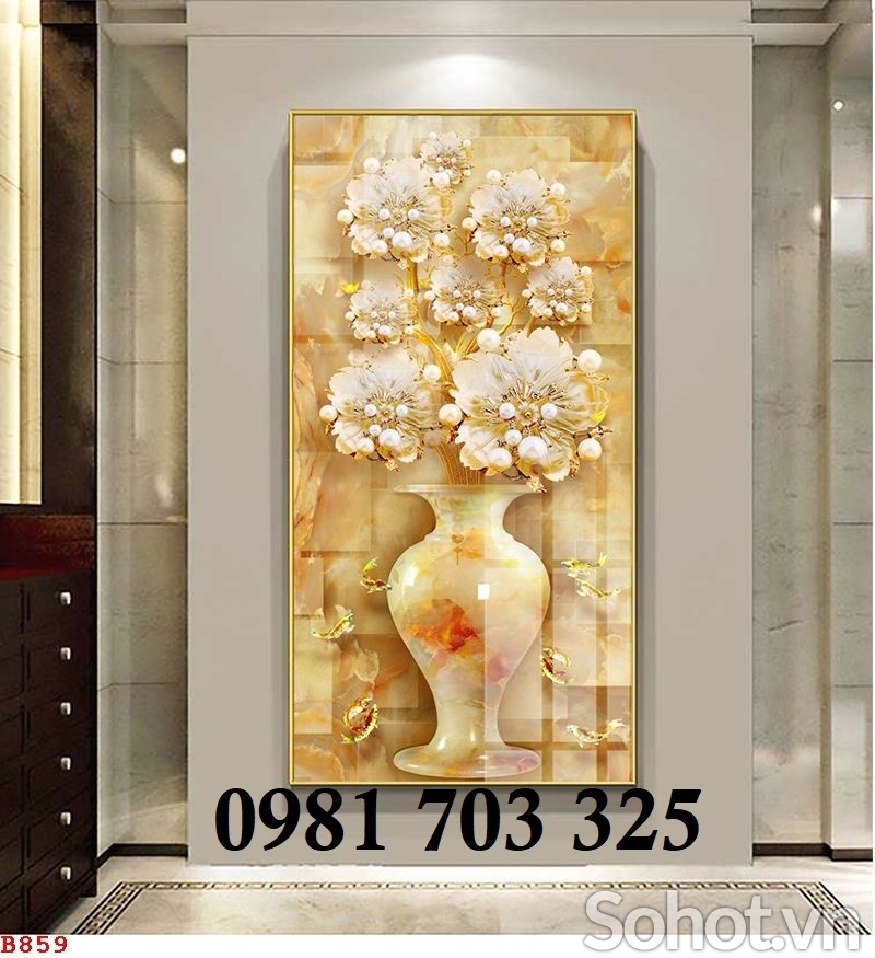 Tranh hoa 3D dán tường, gạch tranh