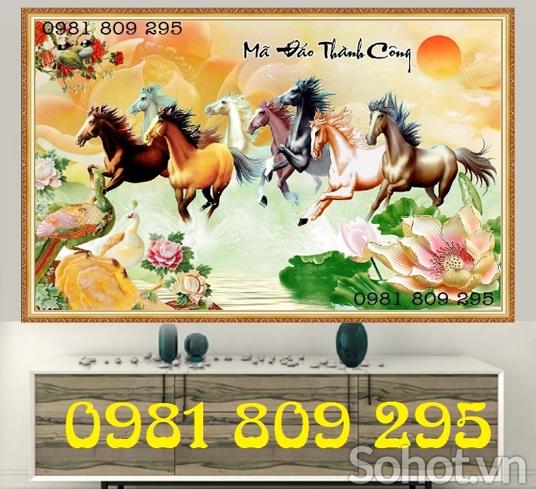 Tranh ngưa - tranh gạch ngựa 3d trang trí HG8