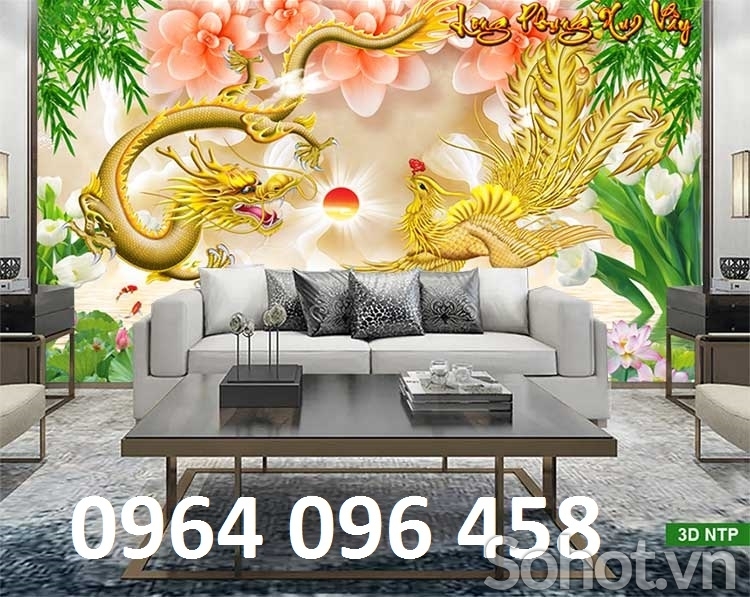 Tranh gạch 3d rồng phượng - SHGC544