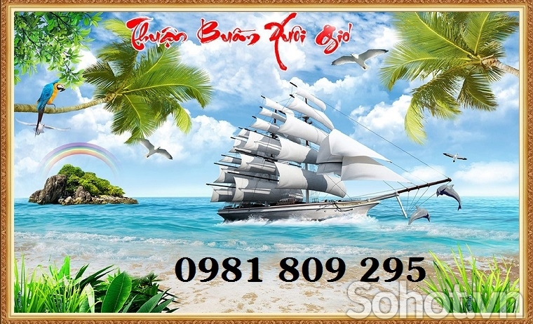tranh 3d thuyền buồm - gạch tranh thuận buồm xuôi gió - Thừa Thiên ...